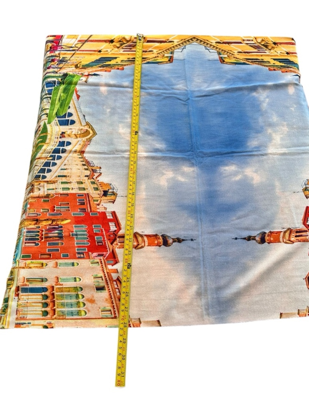 Reversible Venice Italy Scenic Fringe Oversized Scarf NWT Raw Hem 24x72 Art Wear - Picture 7 of 16